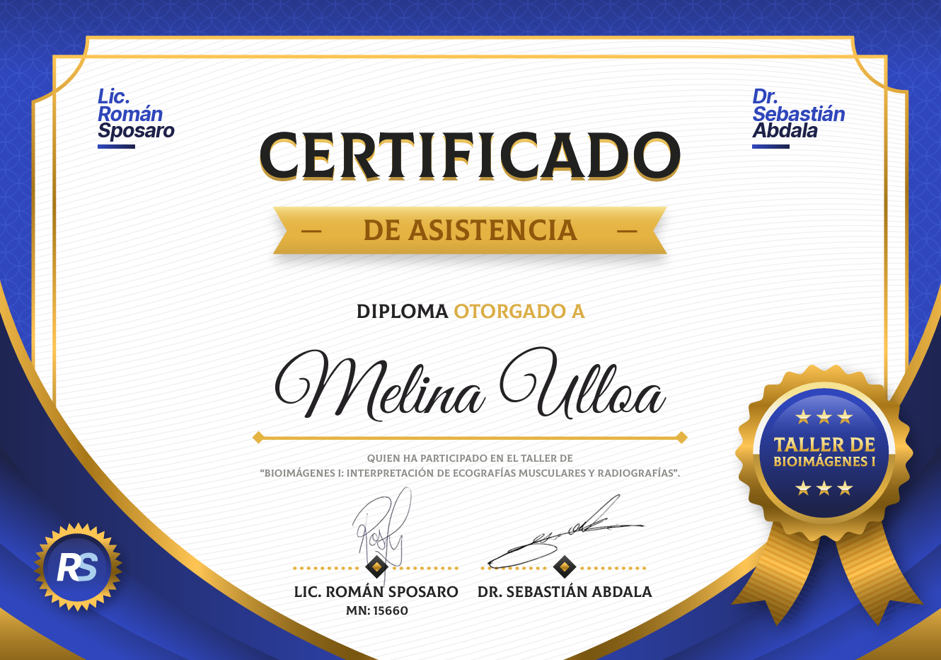 Certificado — Bioimágenes I