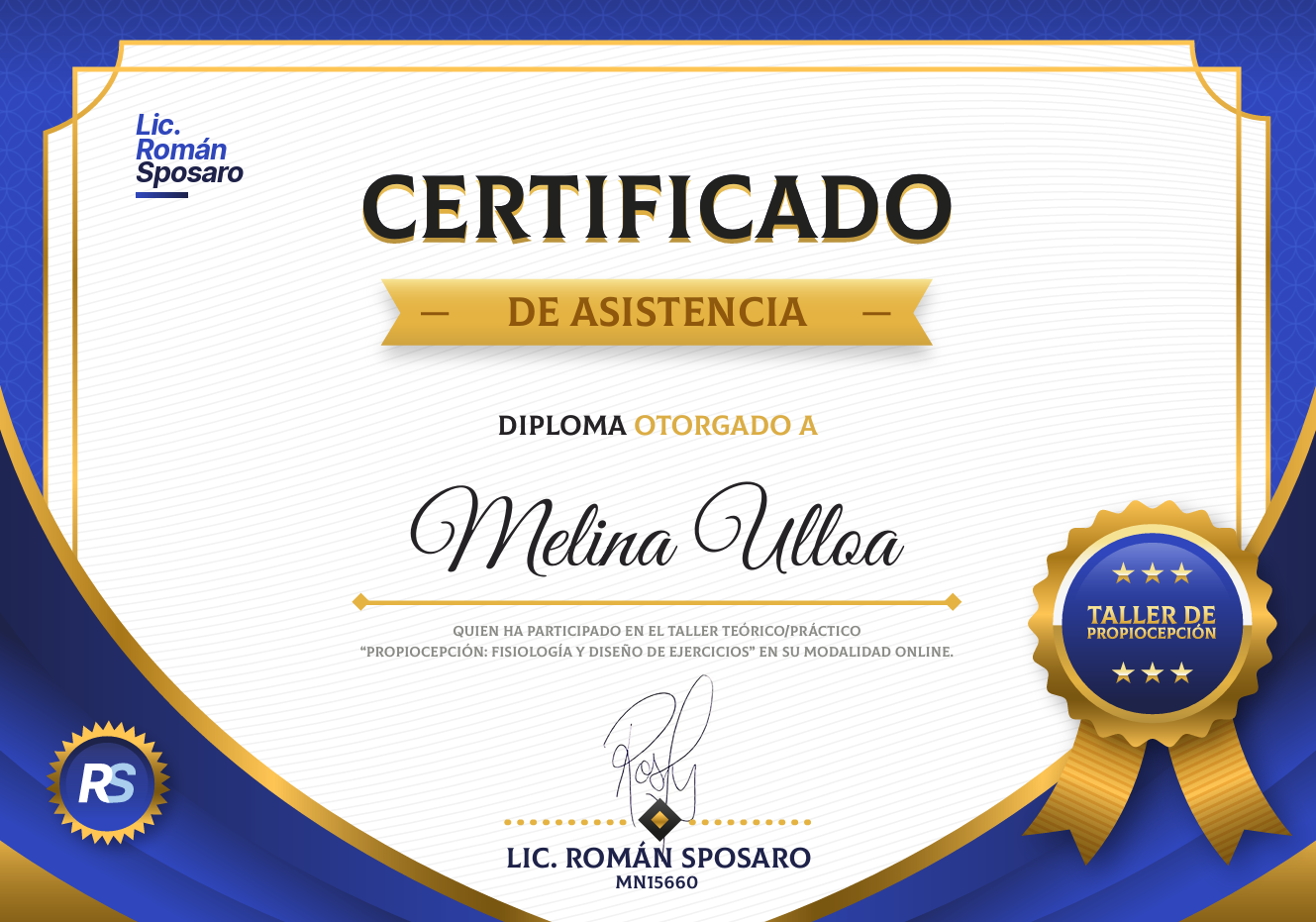 Certificado — Propiocepción: Fisiología y Diseño de Ejercicios