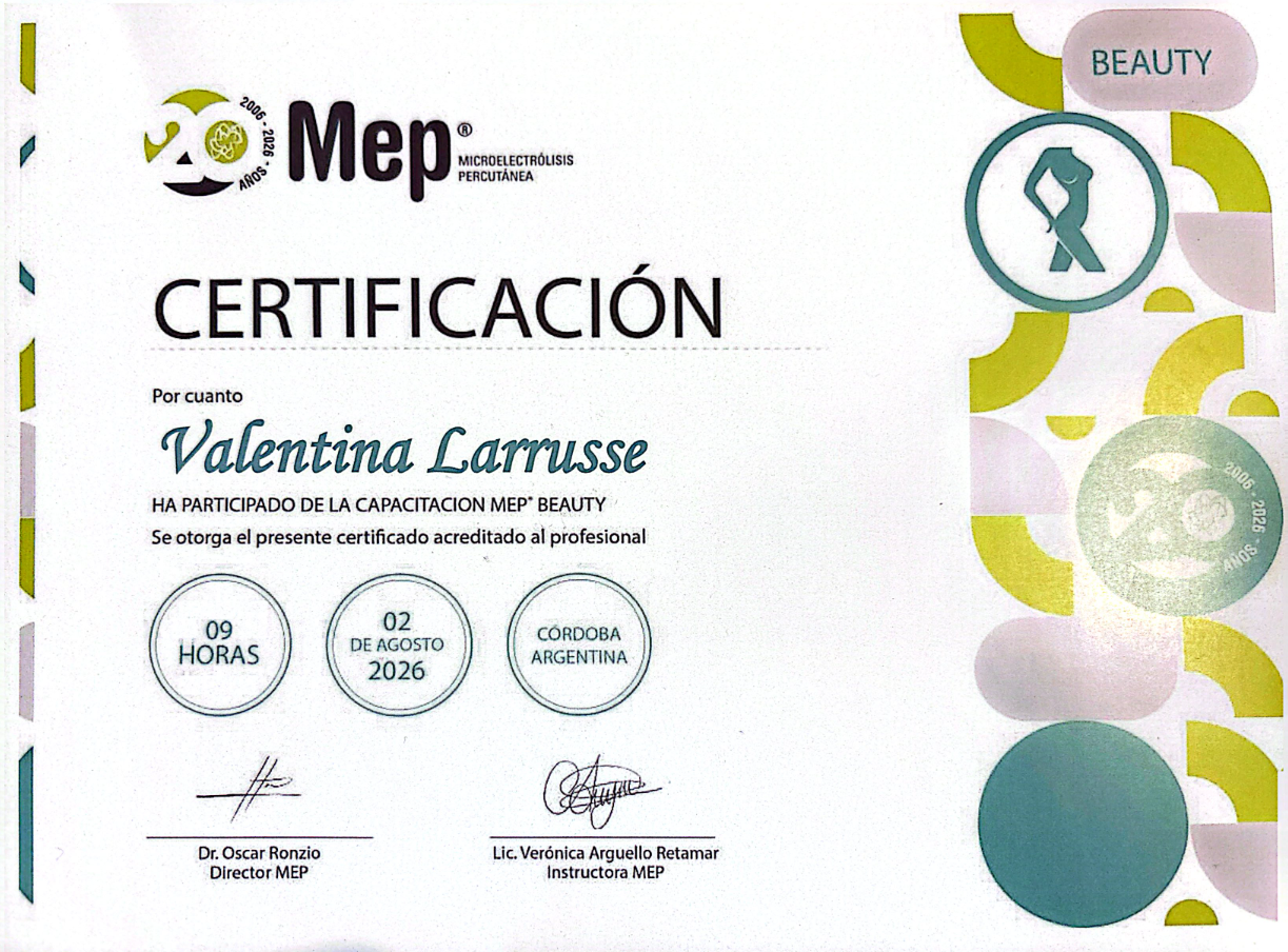 Certificado — Capacitación MEP® Beauty
