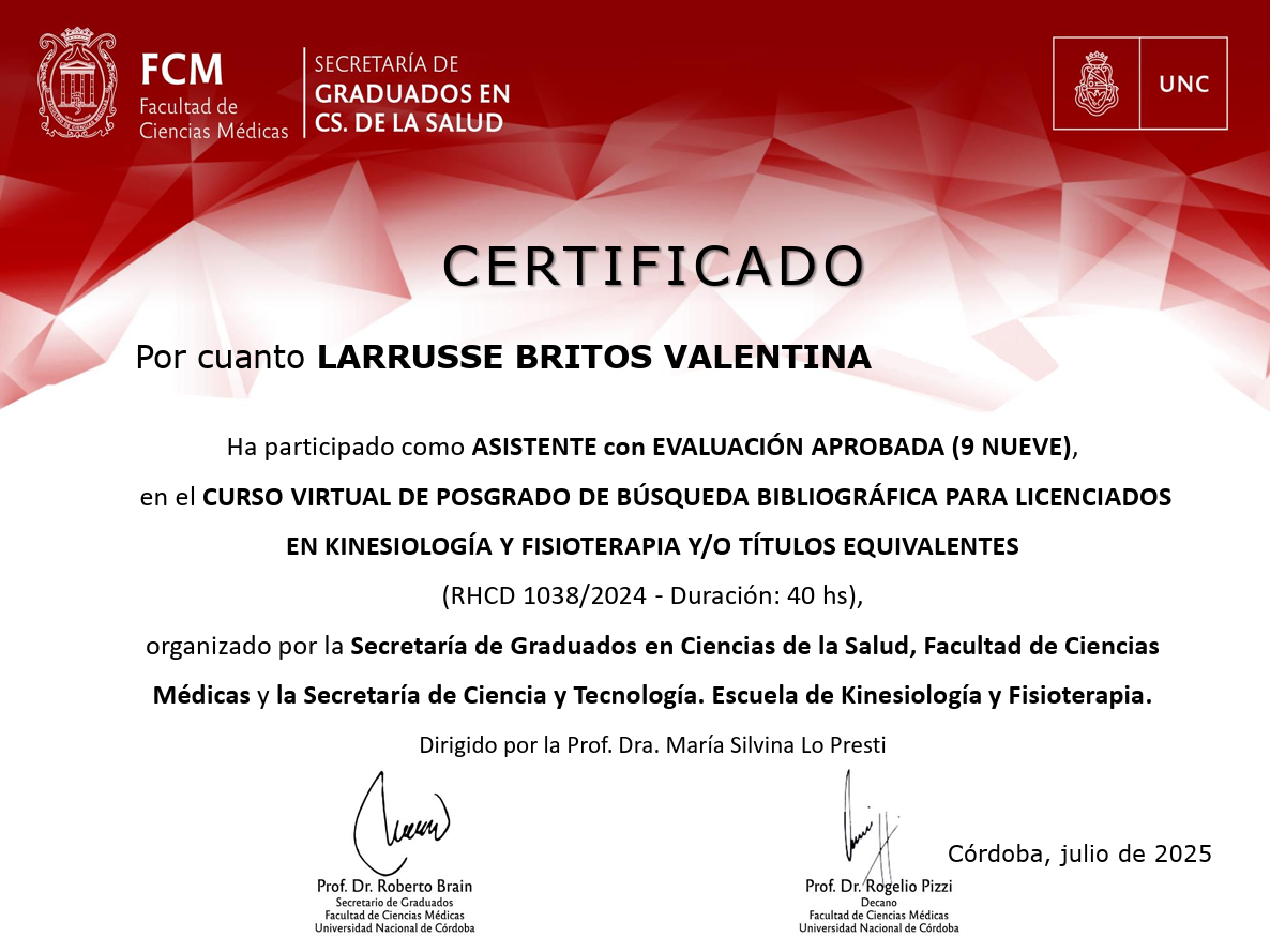 Certificado — Búsqueda Bibliográfica